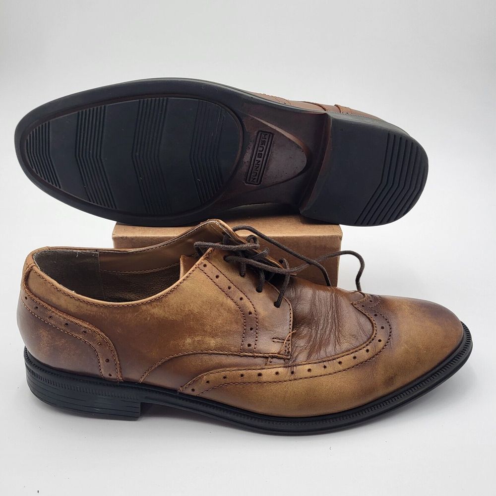 Nunn Bush Men's 9 M Comfort Gel Brown Oxford Dress Shoes